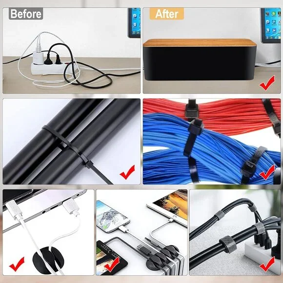 Cable Management Box Cable Management Kit for Power Strip to Hide Wires,Cord Org